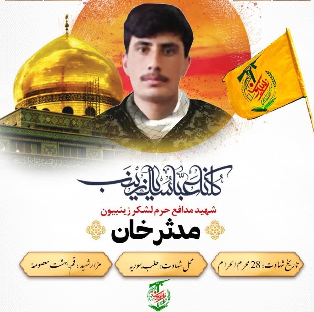 تیپ زینبیون , کشور پاکستان , جبهه مقاومت اسلامی , مدافعان حرم , شهدای مدافع حرم , 