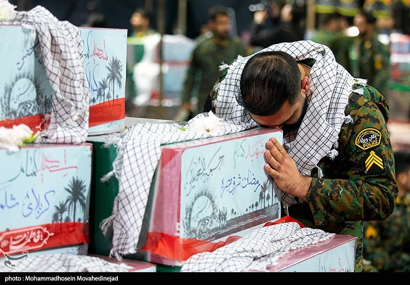 وداع با پیکر مطهر 110 شهید گمنام دفاع مقدس