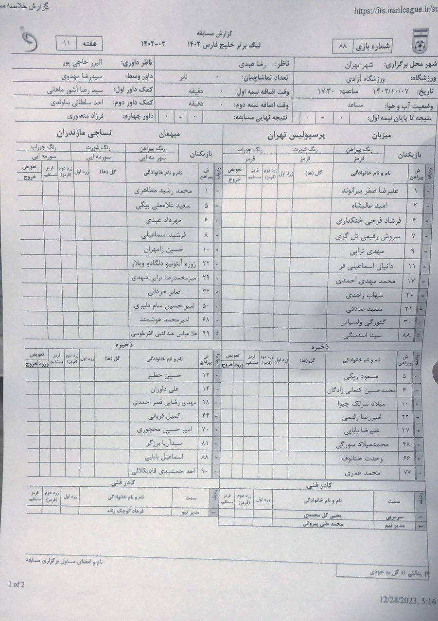 تیم فوتبال پرسپولیس , 