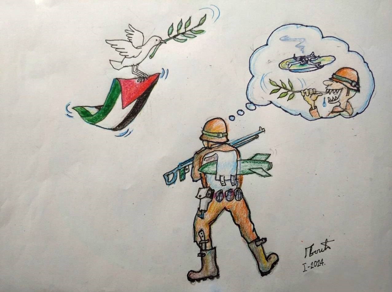 کشور فلسطین , طوفان الاقصی , کاریکاتور , هنرهای تجسمی , صربستان ,