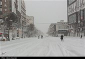 بارش برف در اردبیل
