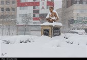 بارش برف در اردبیل