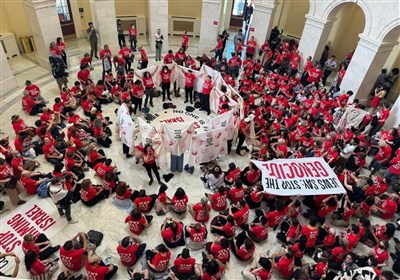 המפגינים הסתערו על הקונגרס האמריקני במחאה נגד נתניהו