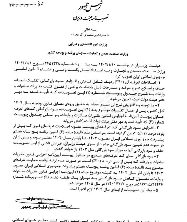 گمرک جمهوری اسلامی ایران , 