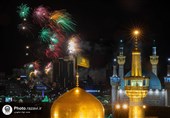 بزرگترین نورافشانی شهر مشهد در شب میلاد امام رضا(ع)