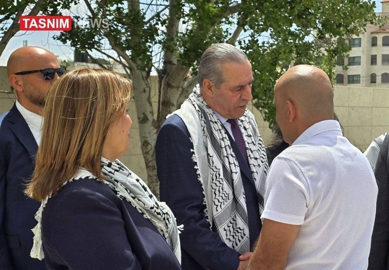 راهپیمایی مردم رام الله در هفتاد و هفتمین سالگرد روز نکبت