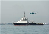 ورود شناور نیروی دریایی روسیه به منطقه رزمایش دریایی خزر