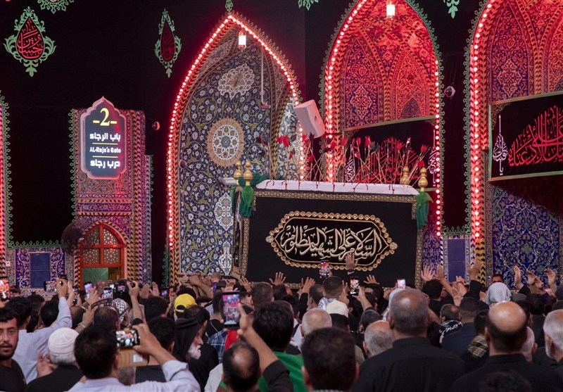 تشییع نمادین پیکر امام حسن (ع) در بین‌الحرمین