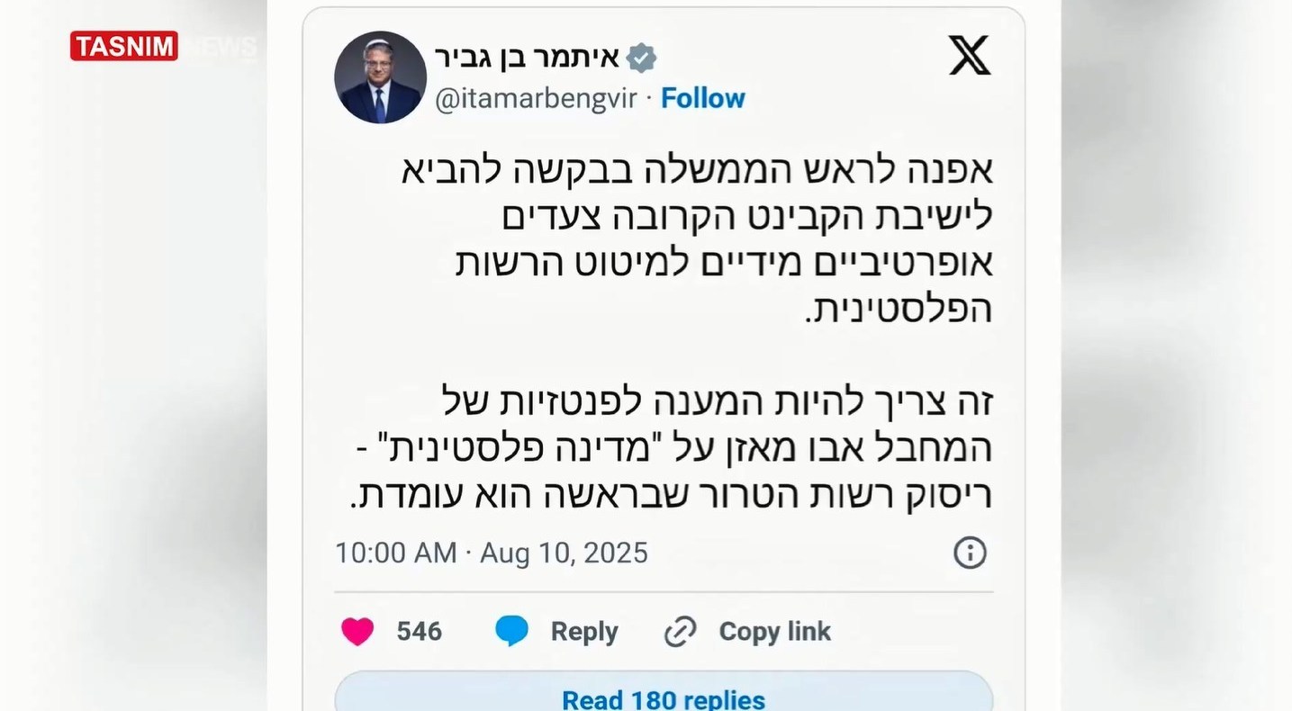 رژیم صهیونیستی (اسرائیل) , کرانه باختری , فلسطین , ایتامار بن گویر , 