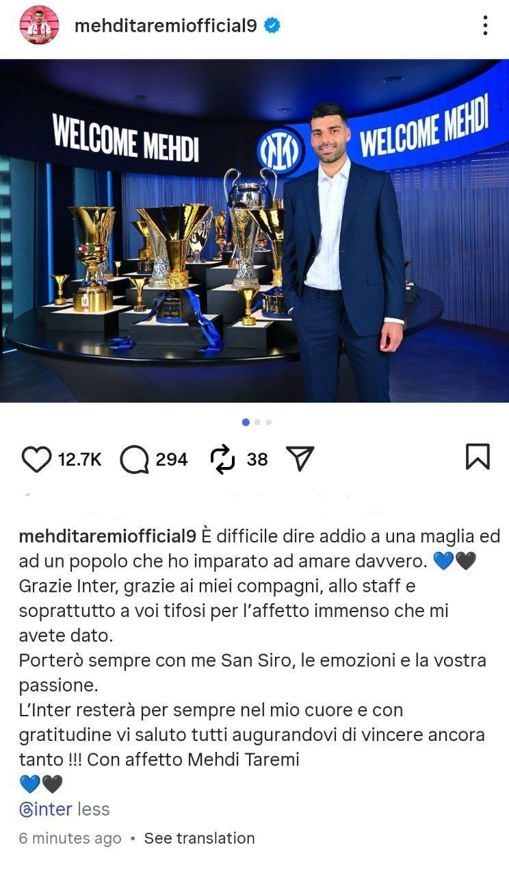 مهدی طارمی , سری A , تیم فوتبال اینتر , 