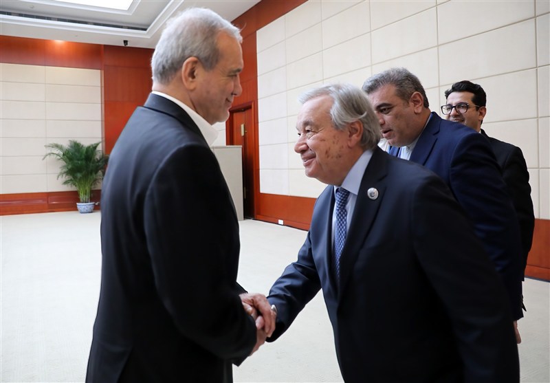 دولت چهاردهم , رئیس جمهوری اسلامی ایران , کشور چین , شی جین پینگ , کشور روسیه , ولادیمیر پوتین , سازمان ملل متحد , مسعود پزشکیان | پزشکیان , رجب طیب اردوغان , 