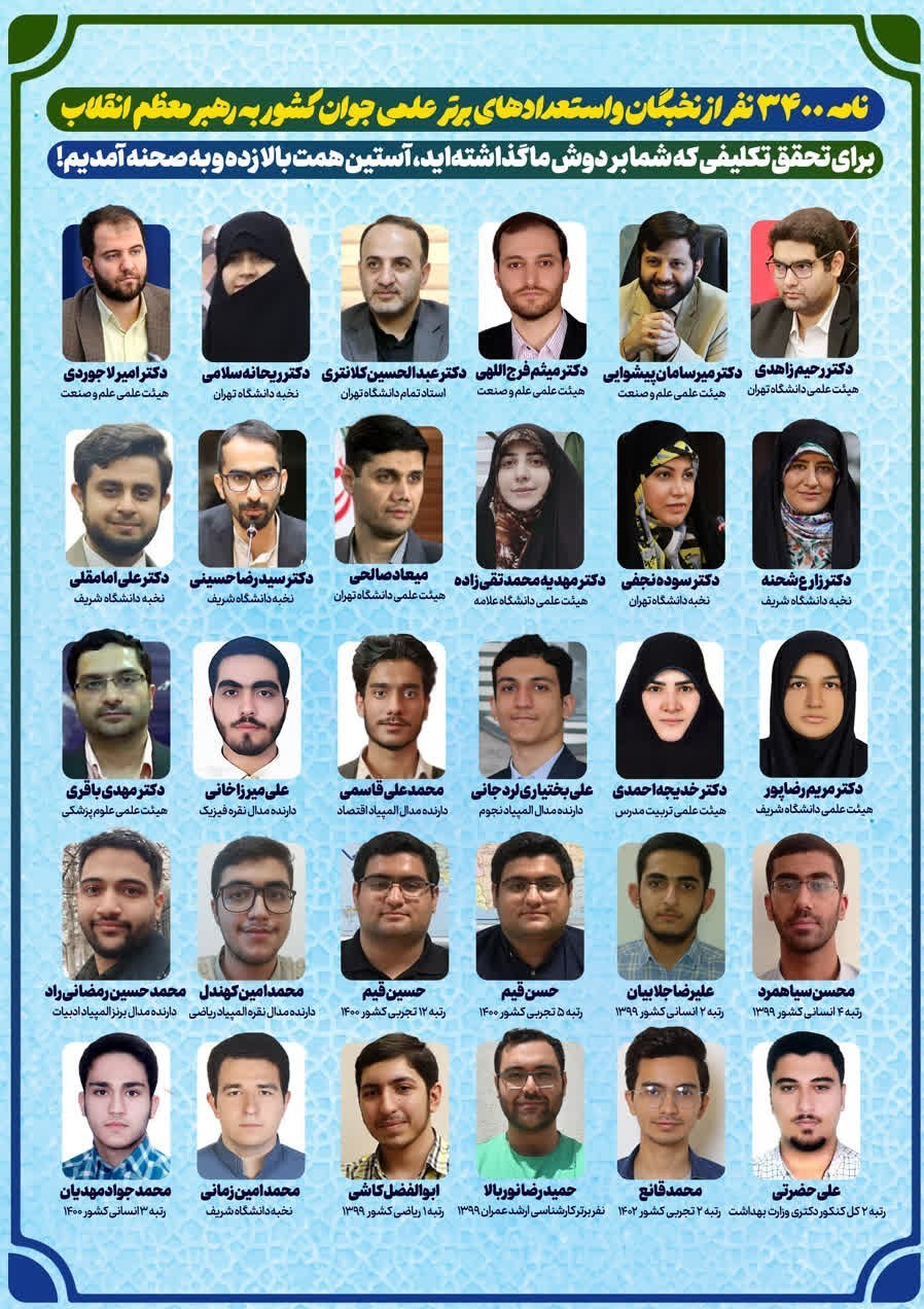 نهاد نمایندگی مقام معظم رهبری در دانشگاه‌ها , اخبار اعضای هیئت علمی , 