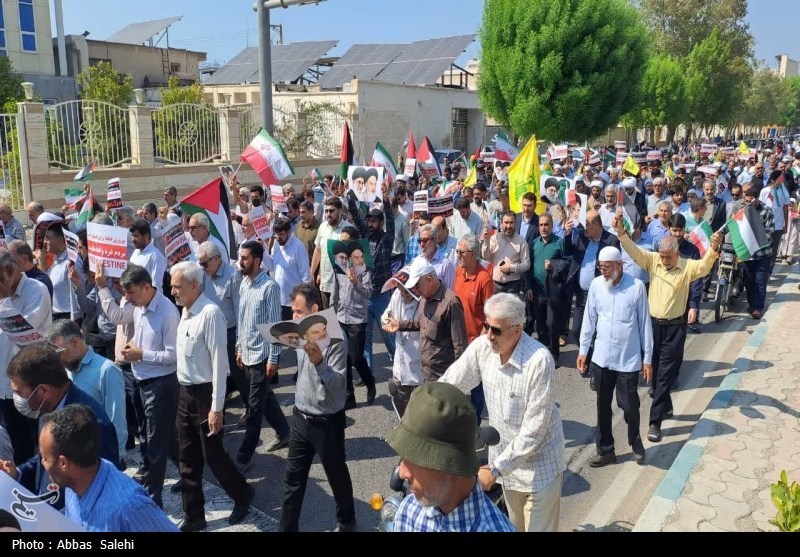 اخبار بوشهر , راهپیمایی , نوار غزه , 