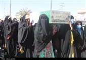 تشییع پیکر شهید گمنام در شرقی‌ترین نقطه هرمزگان با حضور گسترده مردم شیعه و سنی