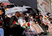 «رخت شادی» بر تن غزه؛ جشن ازدواج 54 زوج فلسطینی در میان ویرانه‌های خان یونس