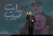 شعرخوانی احمد بابایی در آئین بدرقه کاروان سرباز وطن