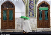 بارش برف در حرم مطهر رضوی
