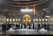 بارش برف در حرم مطهر رضوی