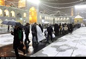 بارش برف در حرم مطهر رضوی