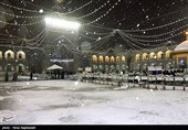 بارش برف در حرم مطهر رضوی