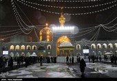 بارش برف در حرم مطهر رضوی