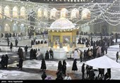 بارش برف در حرم مطهر رضوی