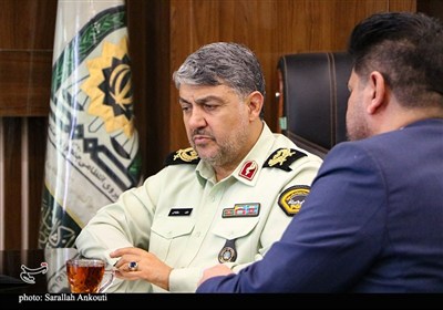 آرزویی به رنگ سبز خادمی؛ روایت دیدار خادمان رضوی با فرمانده نیروی انتظامی کرمان