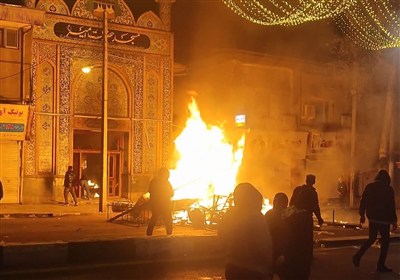 به آتش کشیدن مسجدامام رضا(ع)اندیمشک توسط اغتشاشگران