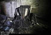 حرق وتخریب لمرکز لبیع المواد الغذائیة فی منطقة مبارکة فی اصفهان