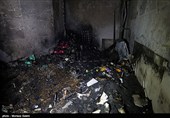 حرق وتخریب لمرکز لبیع المواد الغذائیة فی منطقة مبارکة فی اصفهان
