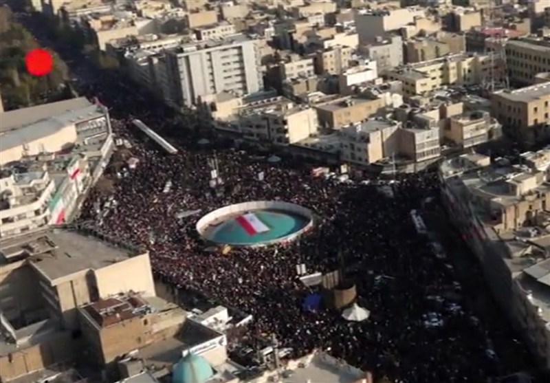 تصاویر هوایی از حضور میلیونی مردم تهران در اجتماع ضد اغتشاشات