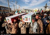 مراسم تشییع پیکر مطهر 9 شهید امنیت اغتشاشات اخیر- قزوین