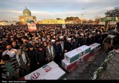 مراسم تشییع پیکر مطهر 9 شهید امنیت اغتشاشات اخیر- قزوین