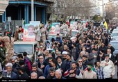 مراسم تشییع پیکر مطهر 9 شهید امنیت اغتشاشات اخیر- قزوین