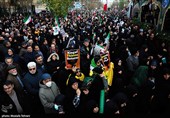 تشییع شهداء الحرب الإرهابیة ضد الشعب الإیرانی فی طهران