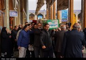 تشییع پیکر شهید مدافع امنیت امین سلیمی در حرم مطهر شاهچراغ (ع)