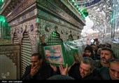 تشییع پیکر شهید مدافع امنیت امین سلیمی در حرم مطهر شاهچراغ (ع)