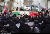 تشییع پیکر2 شهید مدافع امنیت در محله نازی آباد تهران