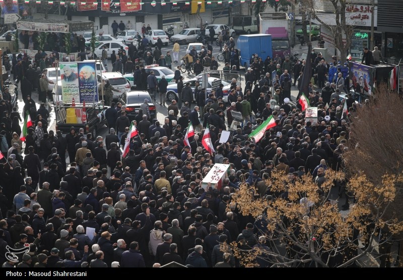 تشییع پیکر2 شهید مدافع امنیت در محله نازی آباد تهران