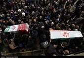 مراسم تشییع پیکر 2 شهید مدافع امنیت در همدان