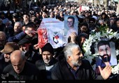 مراسم تشییع پیکر 2 شهید مدافع امنیت در همدان