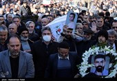 مراسم تشییع پیکر 2 شهید مدافع امنیت در همدان