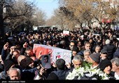 مراسم تشییع پیکر 2 شهید مدافع امنیت در همدان