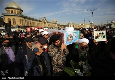 مراسم تشییع پیکر مطهر طلبه شهید علی زمانیان - همدان