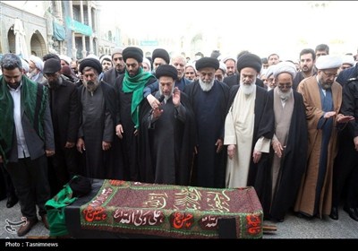 تشییع پیکر برادر آیت‌الله سیستانی در قم