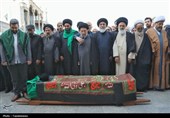 تشییع پیکر برادر آیت‌الله سیستانی در قم