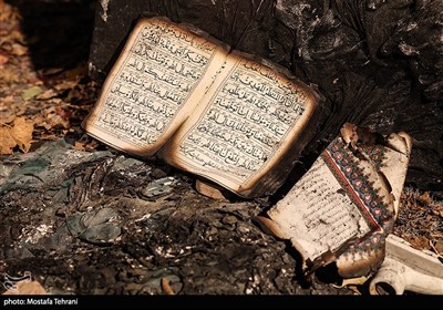 تصاویری از آتش زدن مسجد جامع فرخشهر توسط اغتشاشگران مسلح