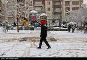 بارش برف در قزوین