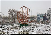بارش برف در قزوین