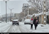 بارش برف در ابهر - زنجان